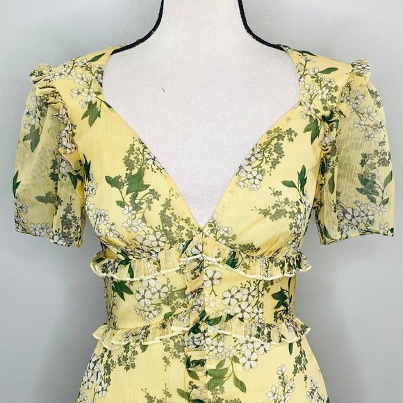 Keepsake the Label Foral Ruffled Mini Dress Womens XS Twee Flirty Spring Femme - Picture 6 of 12